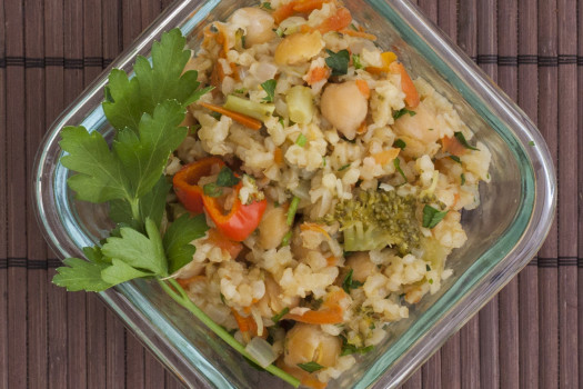 Bulgur Wheat, Veggie & Chickpea Salad