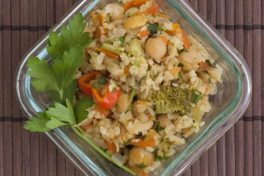 Bulgur Wheat, Veggie & Chickpea Salad
