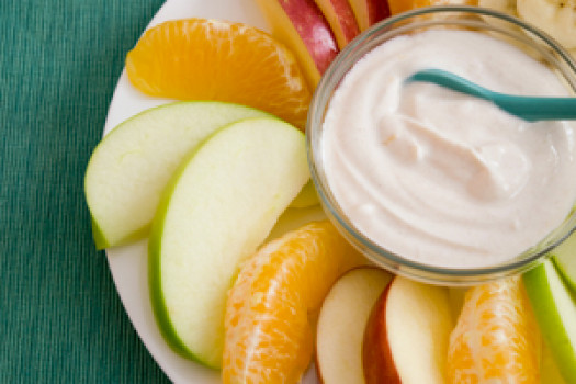 Fresh Fruit with Cinnamon Yogurt Dip