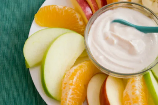 Fresh Fruit with Cinnamon Yogurt Dip