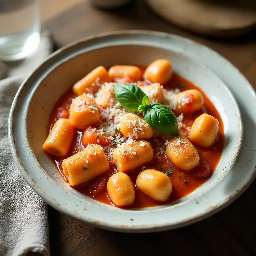 Gnocchi with Tomato Sauce and Mozzarella