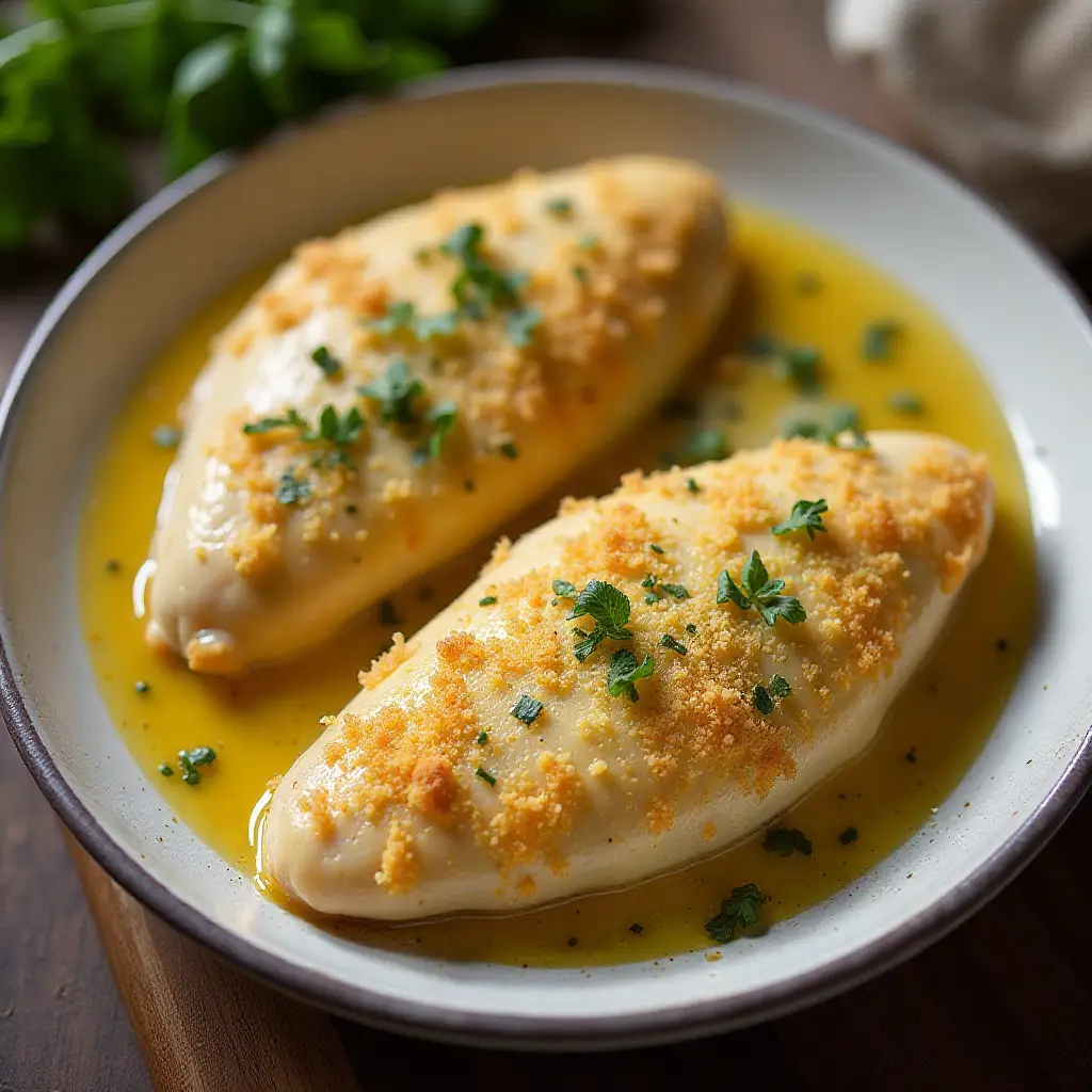 Simple Chicken Mayo with Parmesan and Bread Crumbs