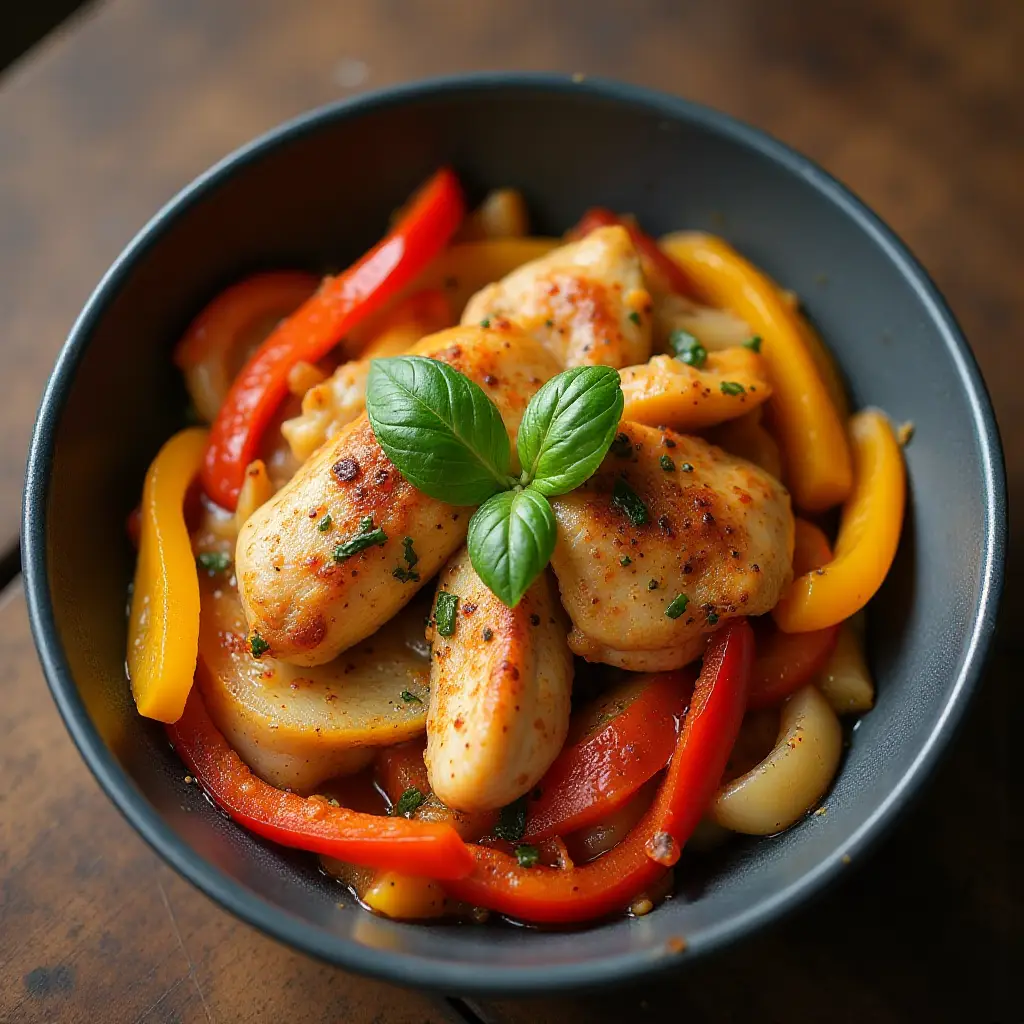 Chicken and Peppers with Balsamic Vinegar