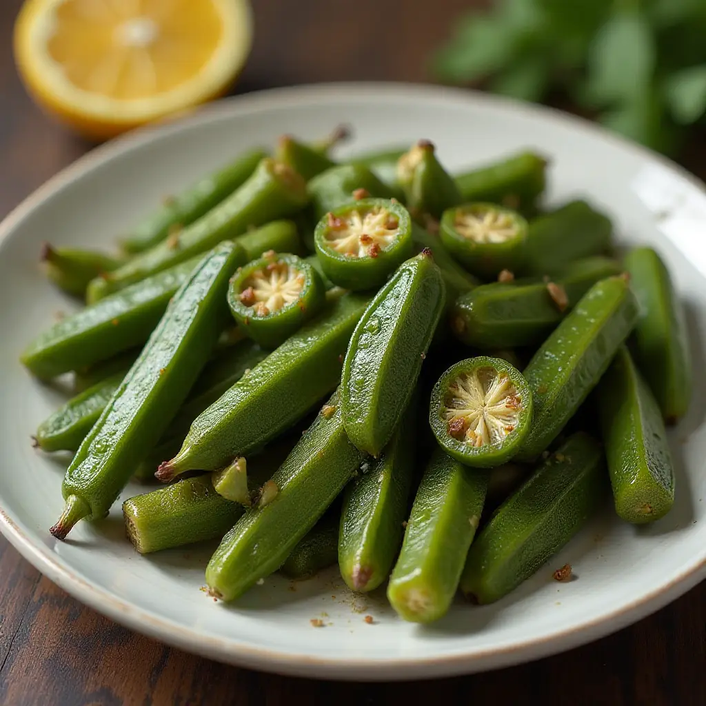 Air Fryer Roasted Okra