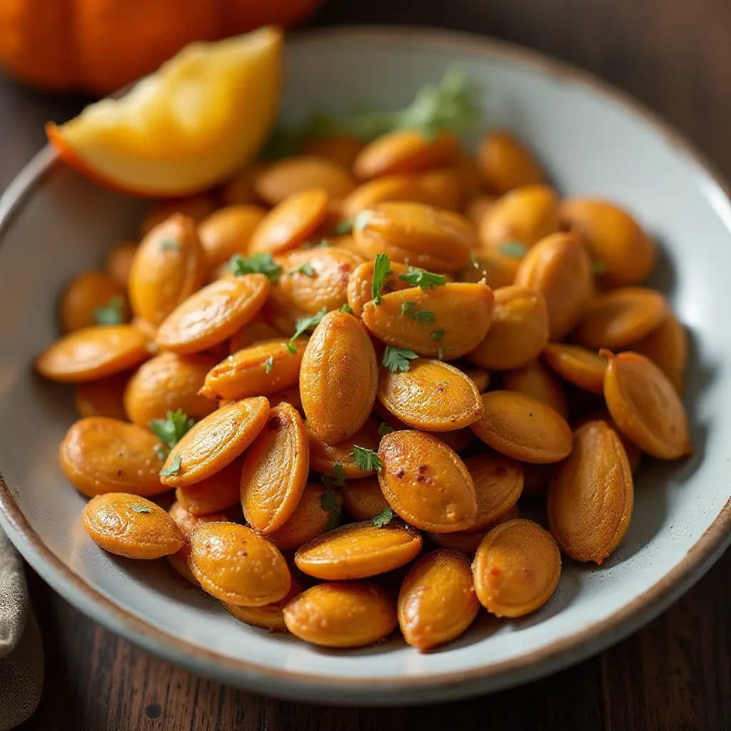 Air Fryer Maple-Chili Pumpkin Seeds