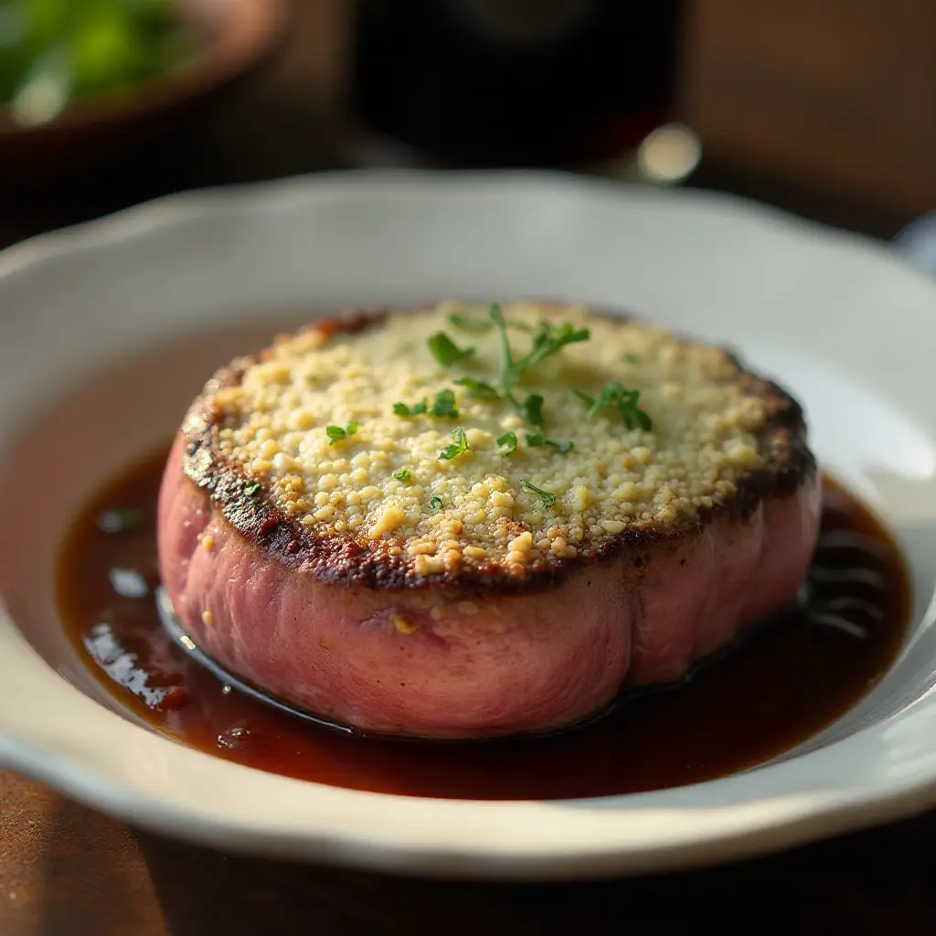 Blue Cheese Crusted Filet Mignon with Port Wine Sauce