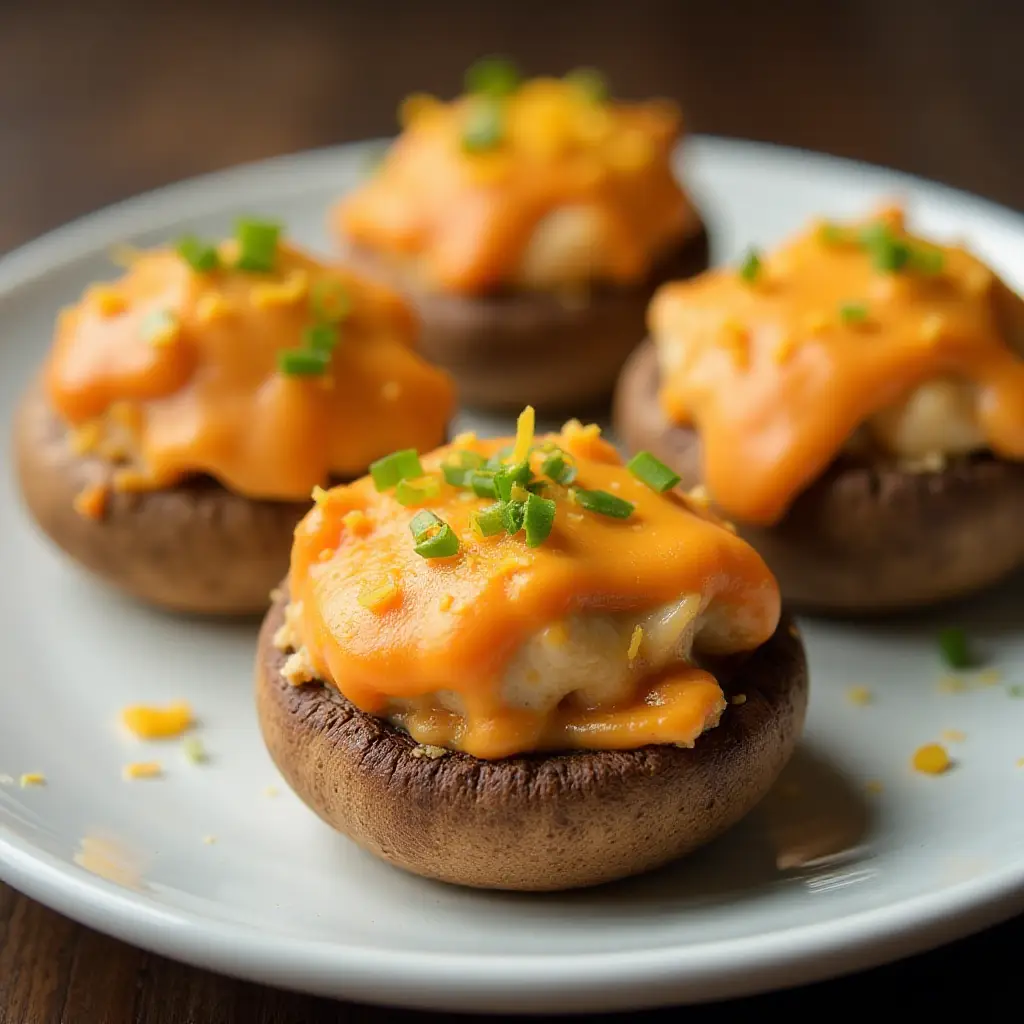 Buffalo Chicken Stuffed Mushrooms (Low-Carb)