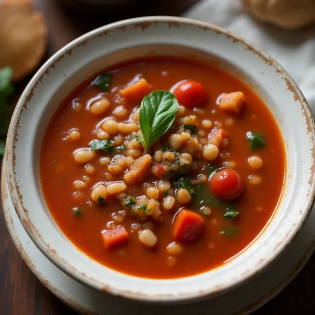 Italian Red Lentil and Brown Rice Soup