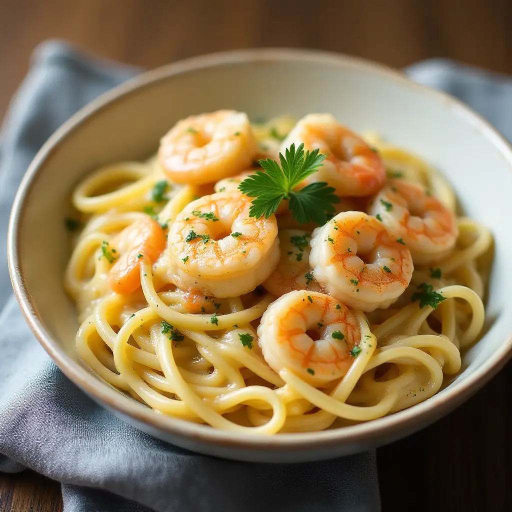 Creamy Shrimp Scampi with Half-and-Half