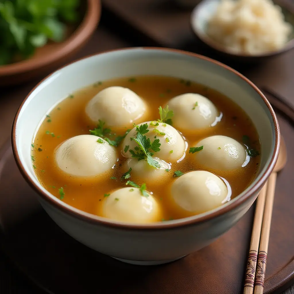 He Jia Tuan Yuan (Tofu Ball Soup for Lunar Chinese New Year)