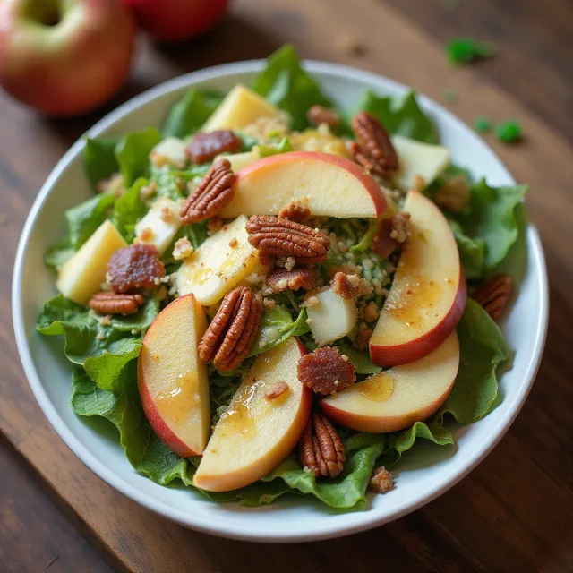 Apple Pecan and Bacon Salad with Maple Vinaigrette