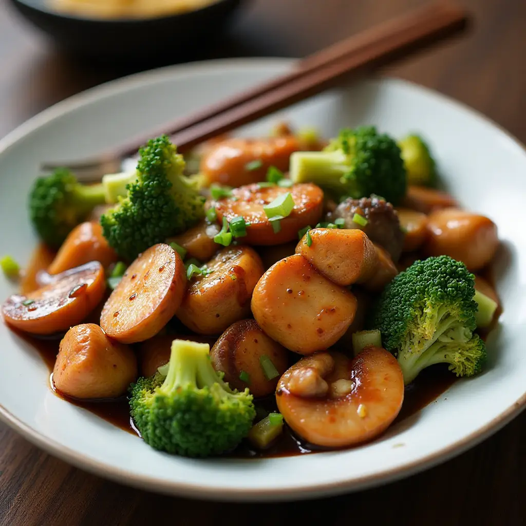 Teriyaki Chicken with Mushrooms and Broccoli