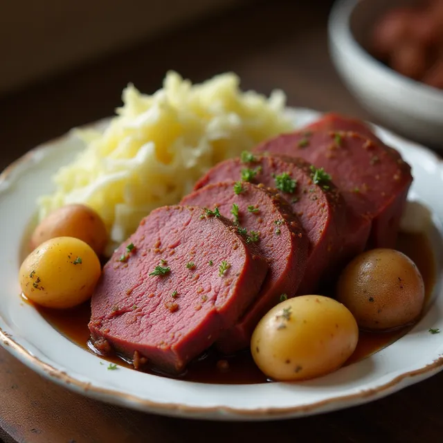 Slow Cooker Corned Beef, Cabbage, and Potatoes
