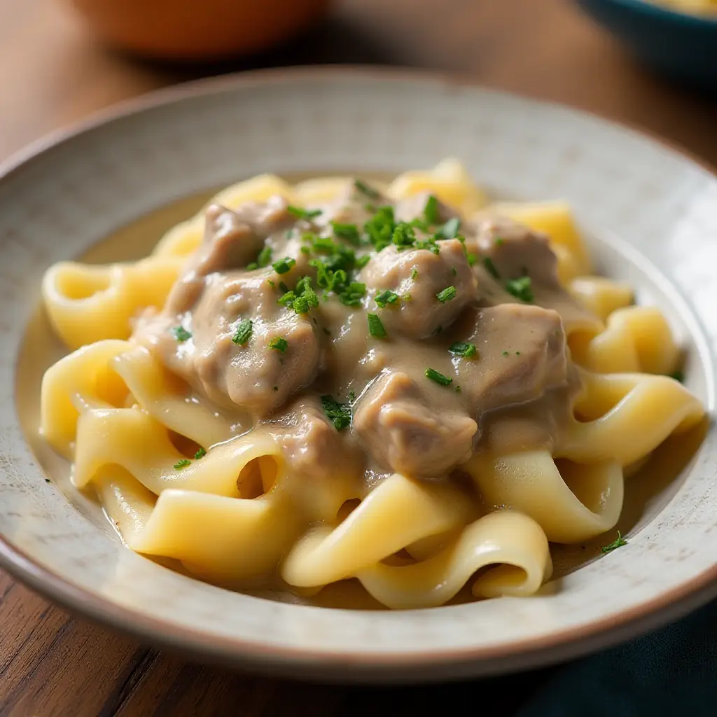 Easy Slow Cooker Stroganoff