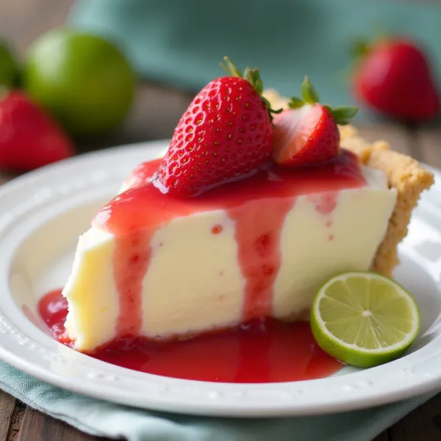 Breezy Key Lime Pie with Strawberry Rhubarb Glaze