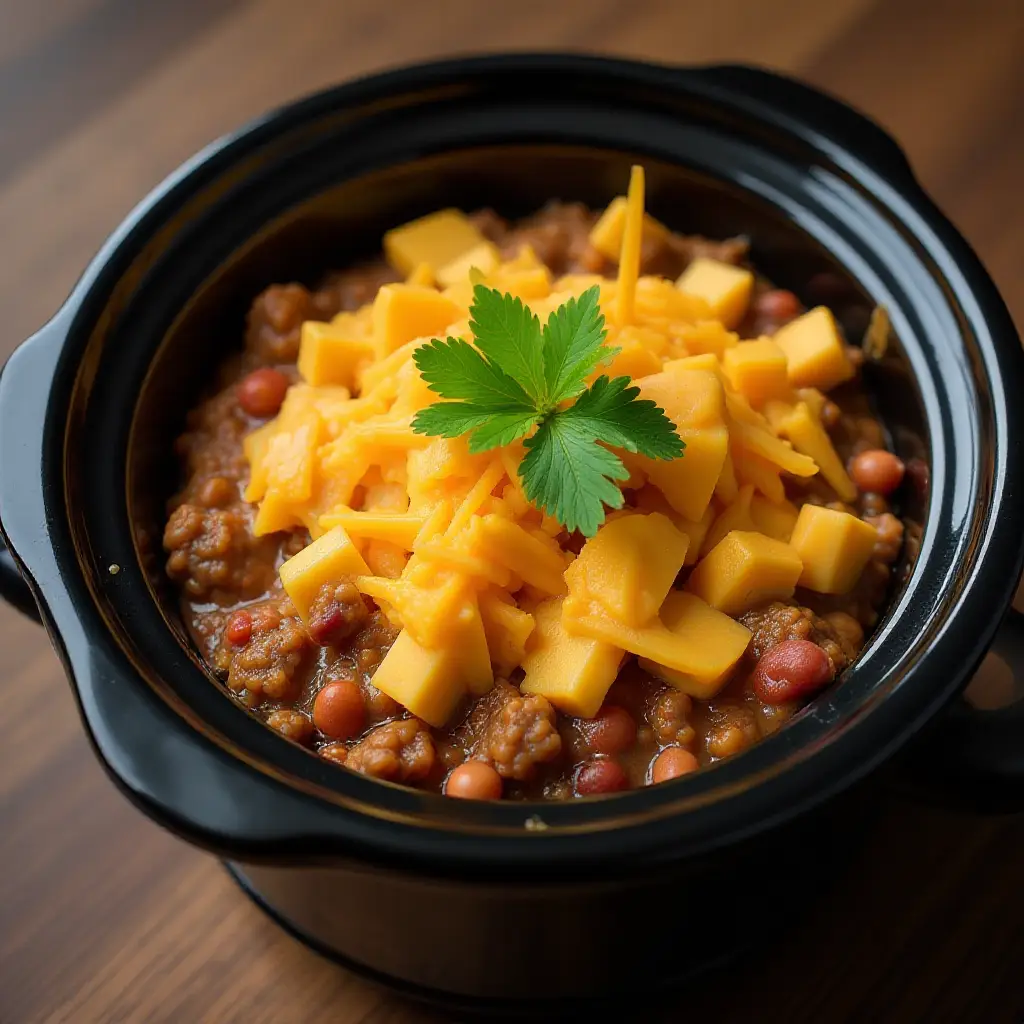 Slow Cooker Lentil Nacho Dip