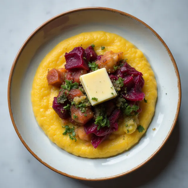 Polenta Taragna with Taleggio and Radicchio
