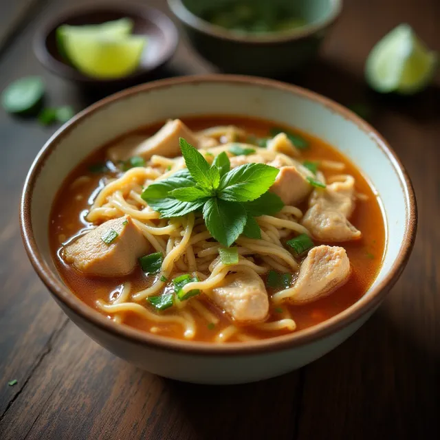 Thai Coconut Chicken Soup (Noodle Bowl)