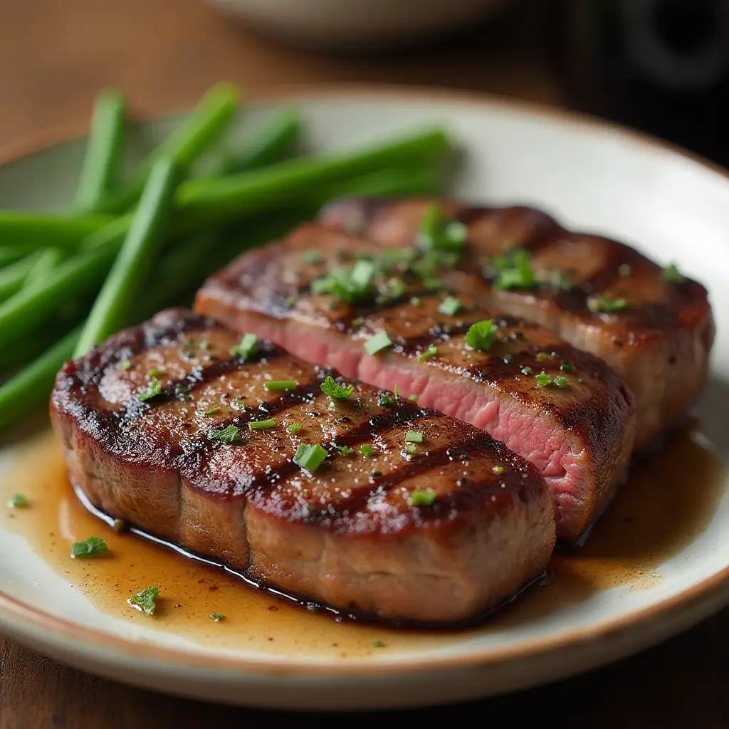 Flat Iron Steaks Marinated in Red Wine