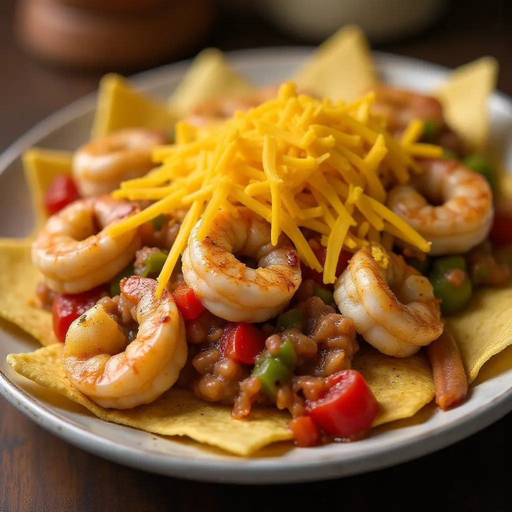 Cajun Shrimp and Andouille Nachos
