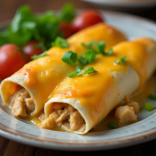 Chicken Enchiladas with Flour Tortillas