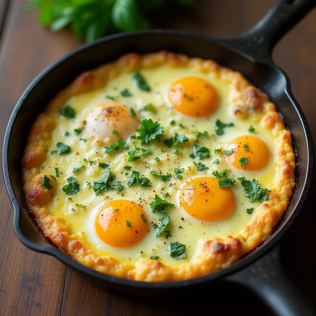 Hangtown Fry with Parmesan and Fresh Herbs