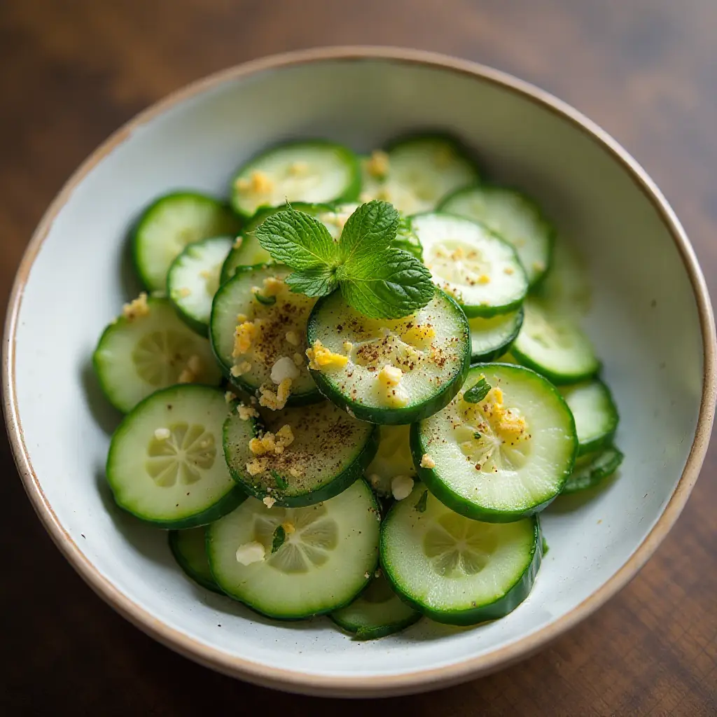 Cucumber Salad with Labneh, Za’atar, and Mint