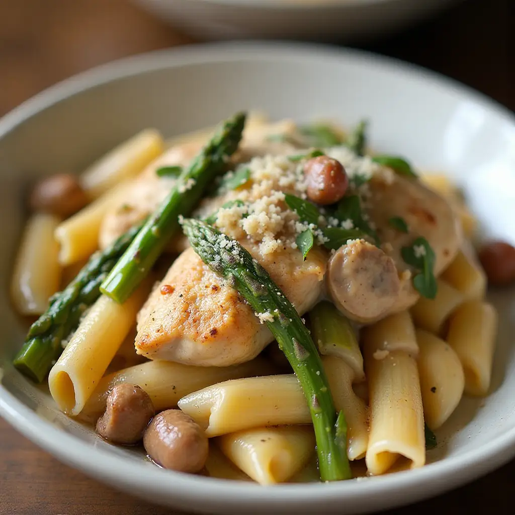 Marsala Cream Chicken with Asparagus