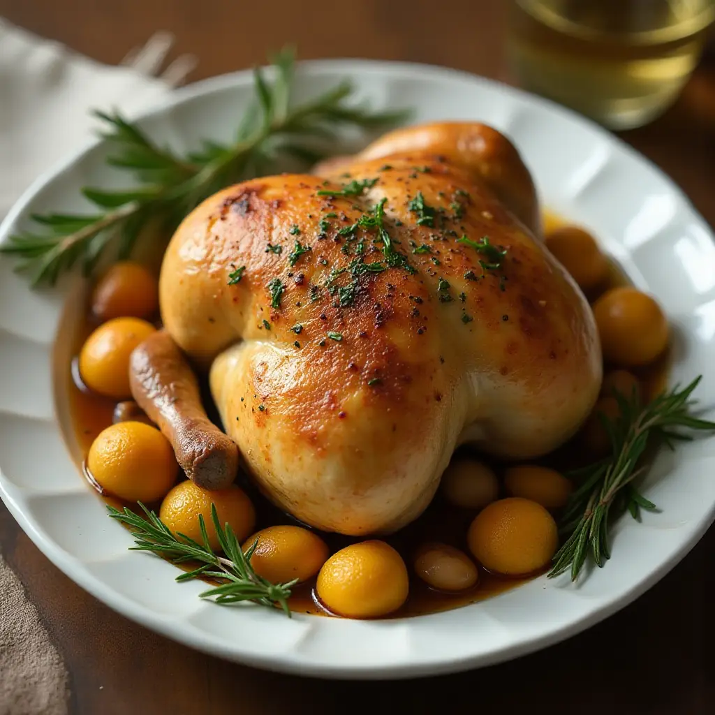 Cornish Game Hens with Garlic and Rosemary