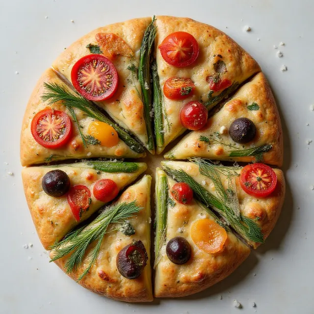 Decorated Focaccia Bread
