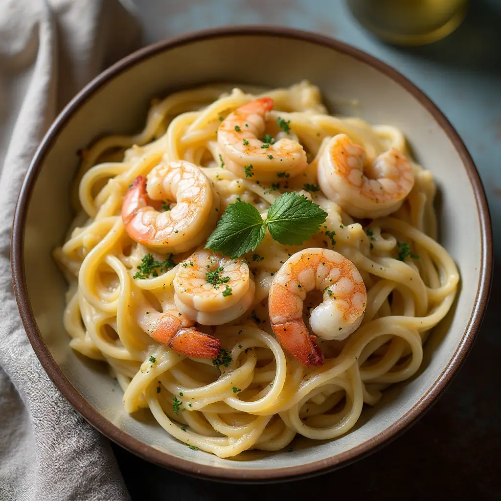 Chicken and Shrimp Carbonara