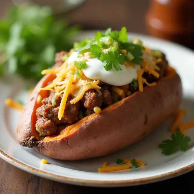 Easy Stuffed Taco Sweet Potatoes