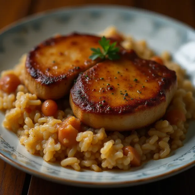 Pork Chops and Dirty Rice