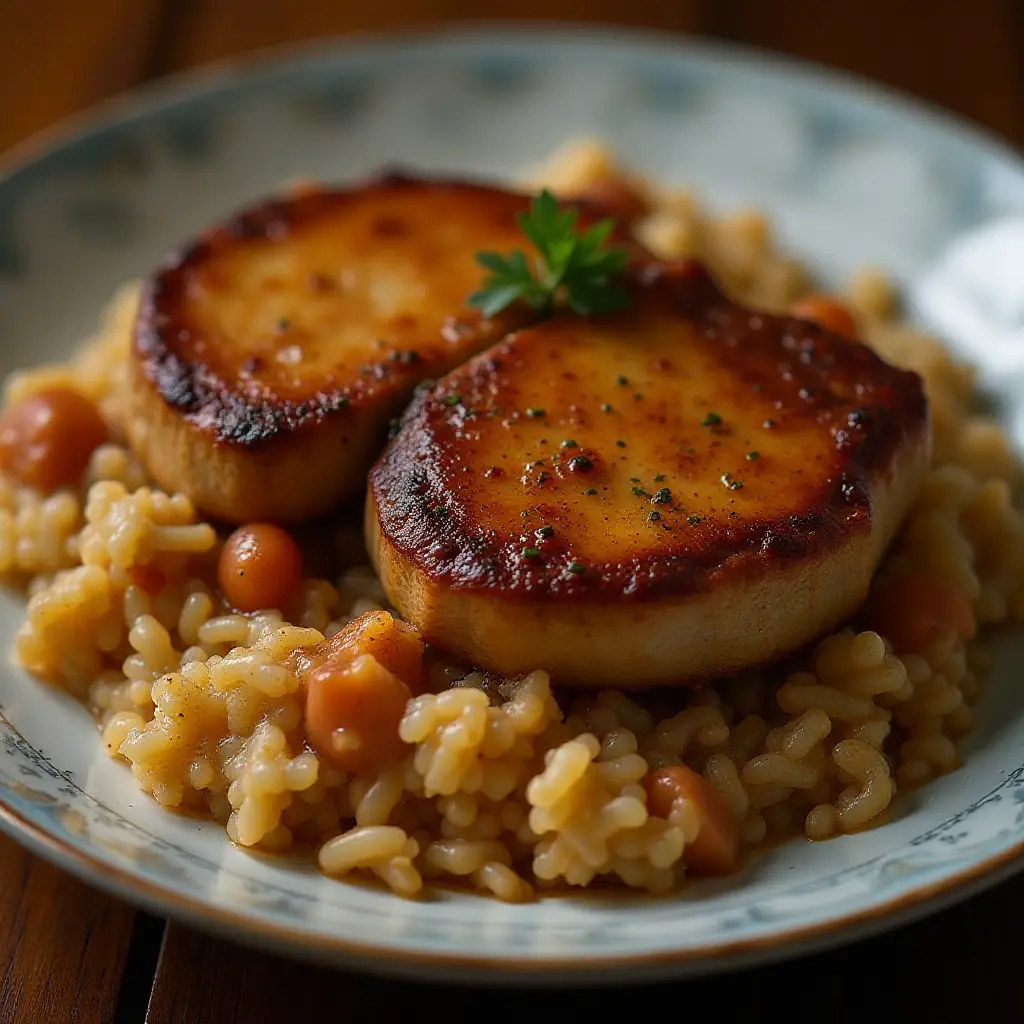 Pork Chops and Dirty Rice