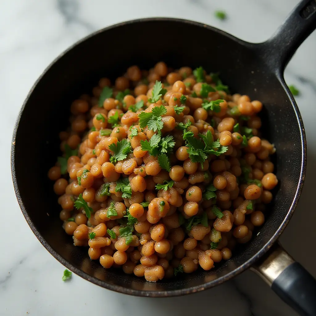Skillet-Popped Lentils with Parsley
