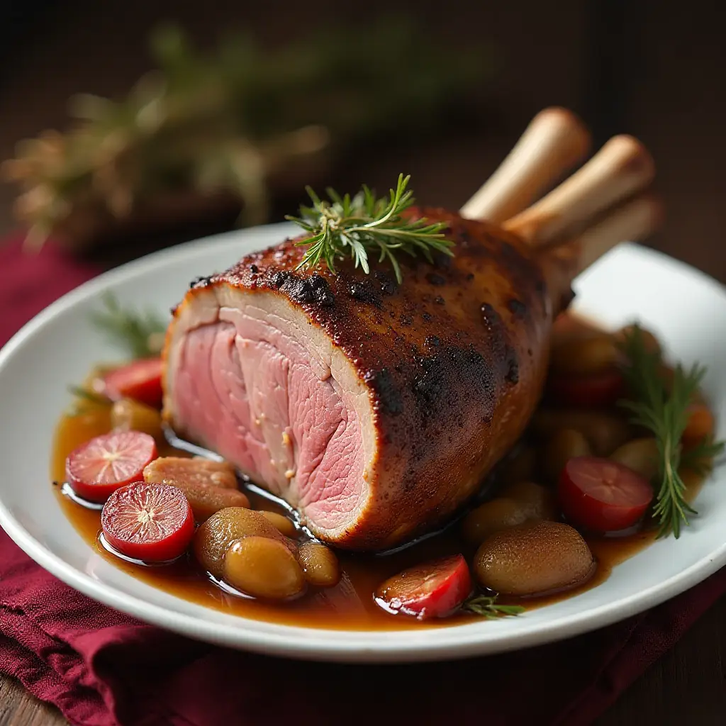 Slow Cooker Roasted Leg of Lamb