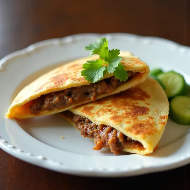 Philly Ground Beef Quesadillas