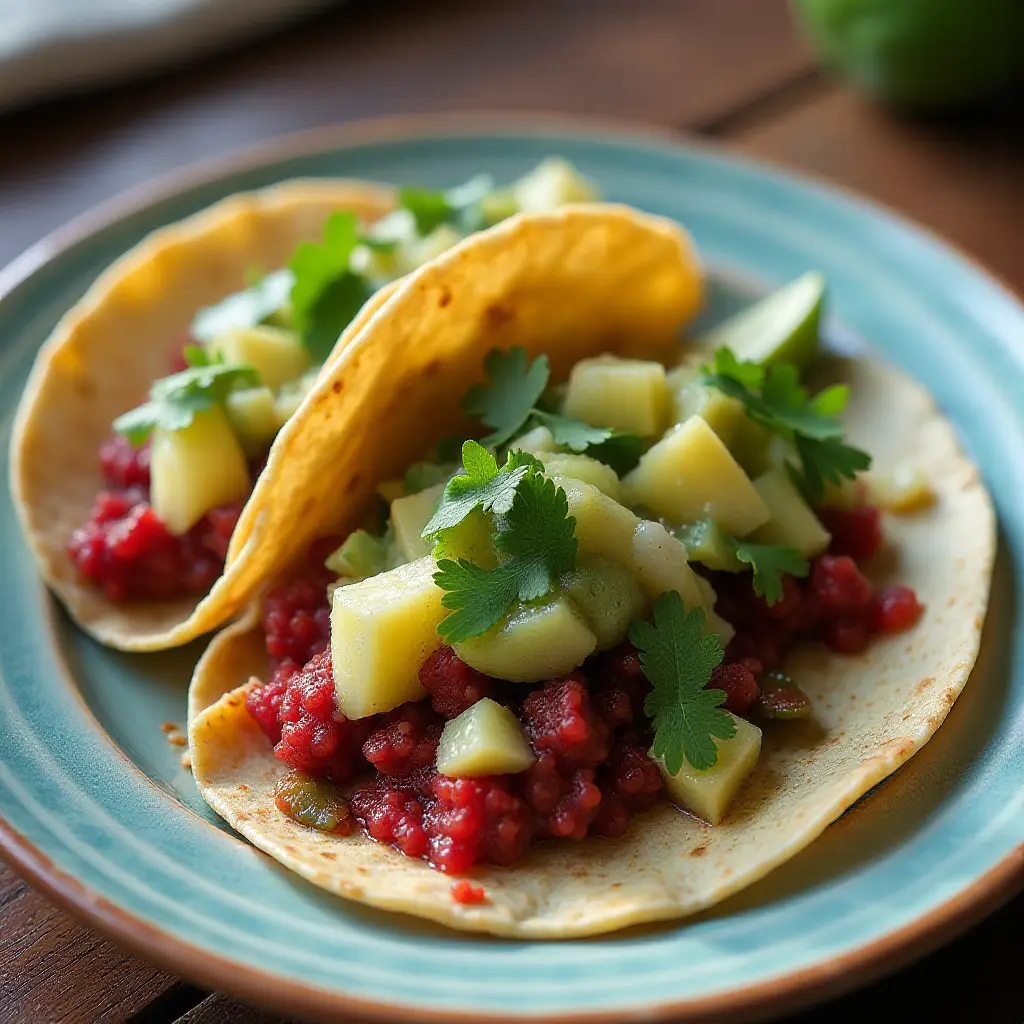 Tacos de Jamaica (Vegan Hibiscus Tacos)