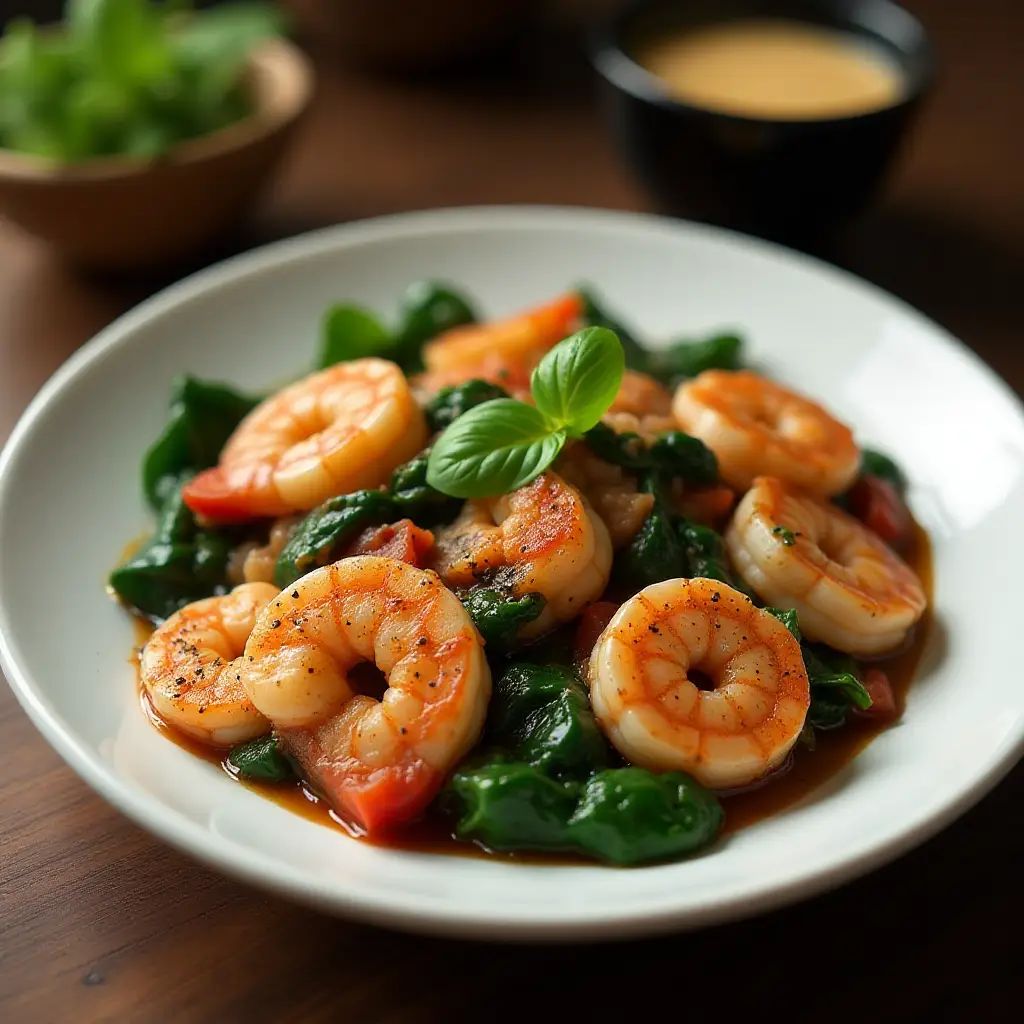 My Special Shrimp Scampi Florentine
