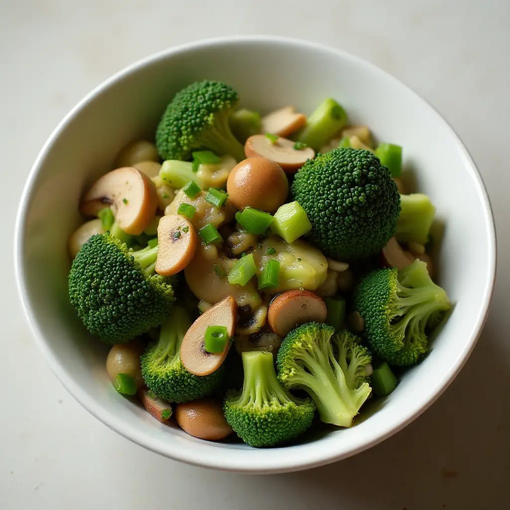 Broccoli and Mushroom Salad