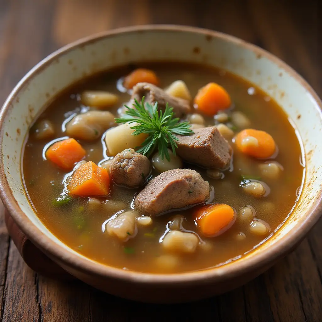 Grandpa's Beef, Mushroom, and Barley Soup