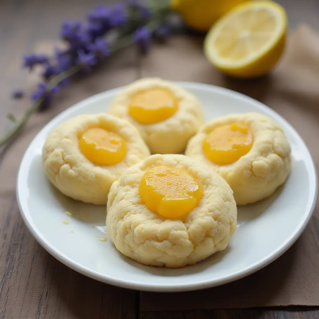 Lavender-Lemon Curd Thumbprint Cookies