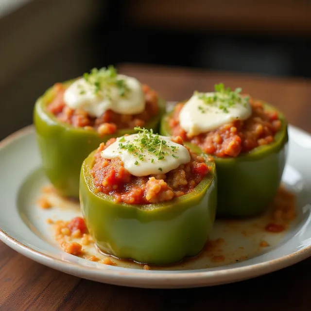 Peppers Stuffed with Chicken and Rice
