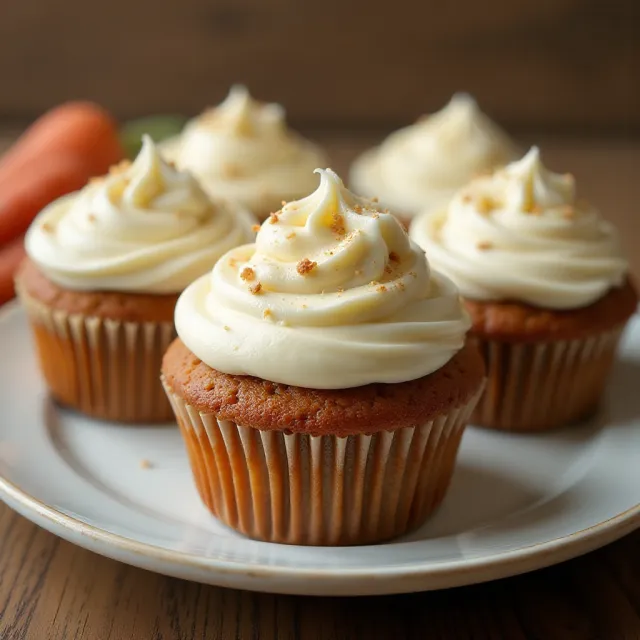 Carrot Cake Cupcakes with Cream Cheese Frosting