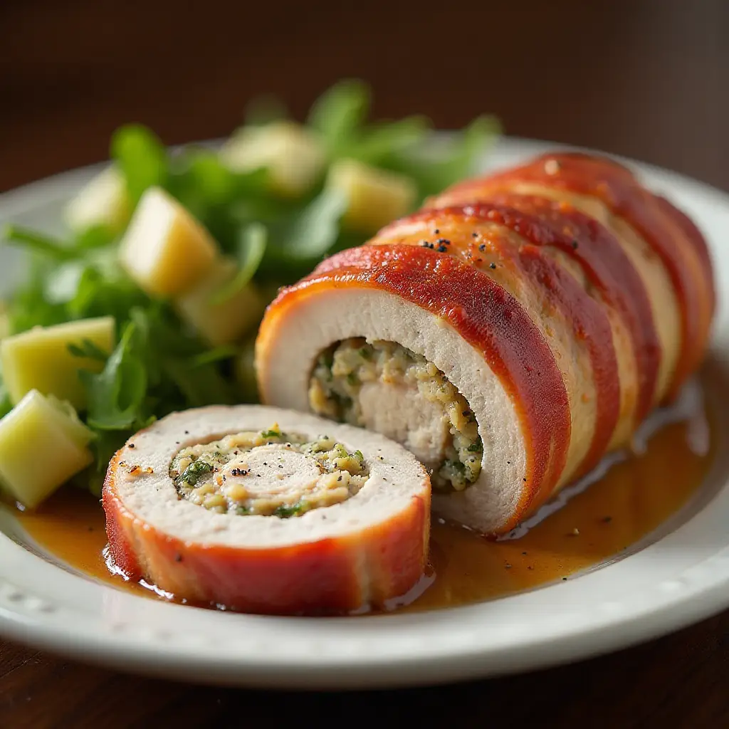 Bacon Wrapped Stuffed Pork Tenderloin