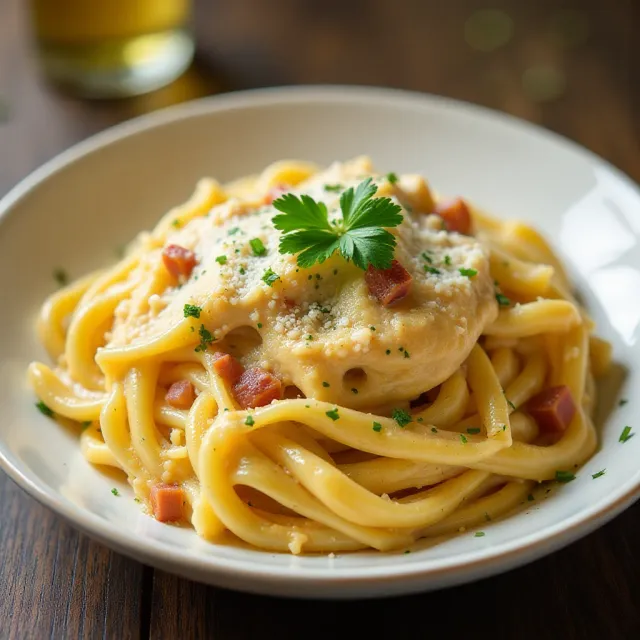 Chicken Carbonara Pasta Bake