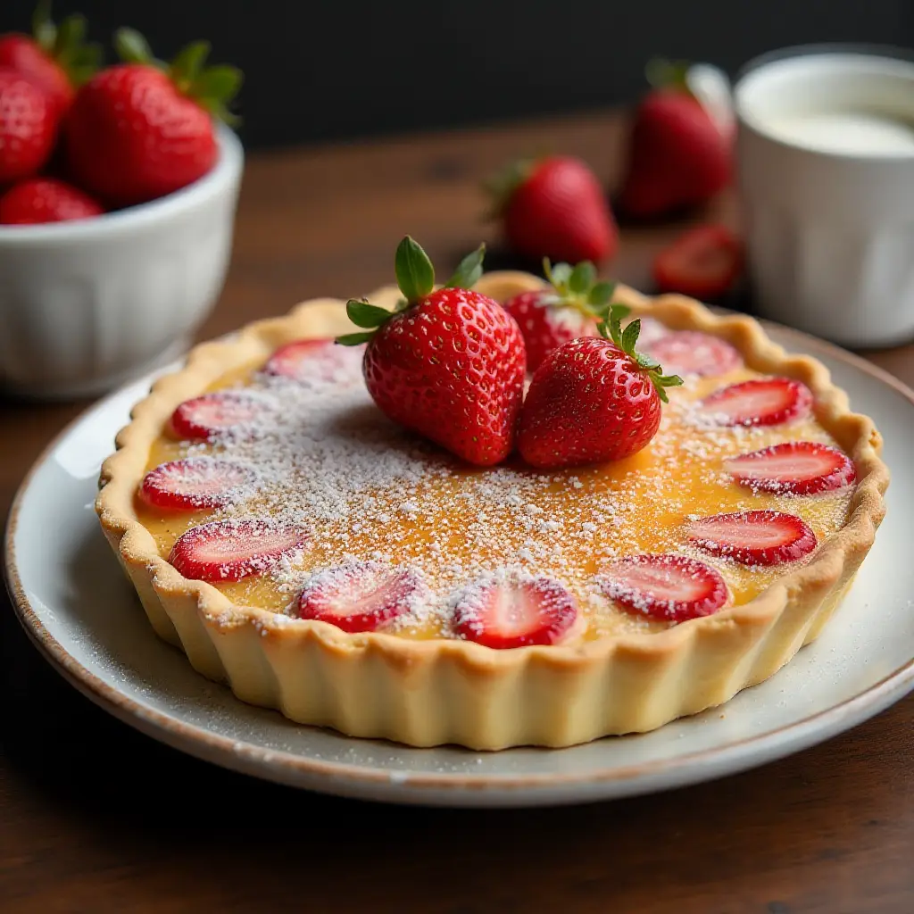 Strawberry Creme Brulee Pie