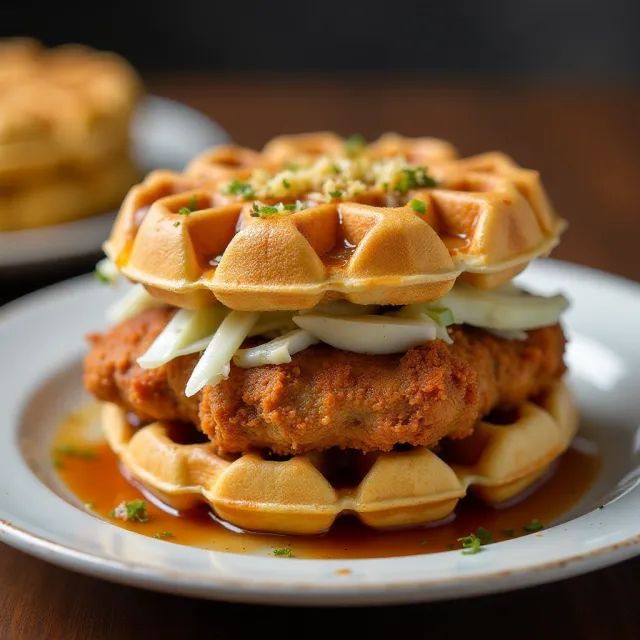 Nashville Hot Chicken and Waffle Sandwich
