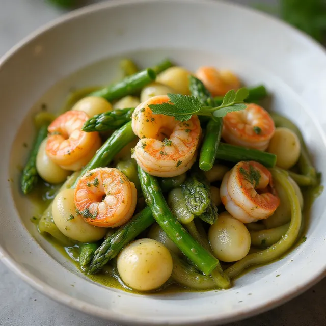 Gnocchi with Pesto and Shrimp
