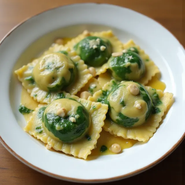 Spinach, Feta, and Pine Nut Ravioli Filling